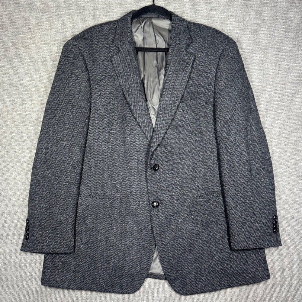 Lauren Ralph Lauren Vintage Mens XL 46R Herringbone 100% Wool Blazer Sport Coat